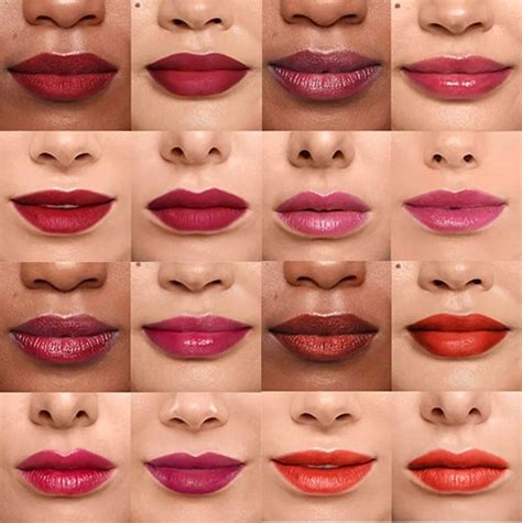 lip stain color chart.